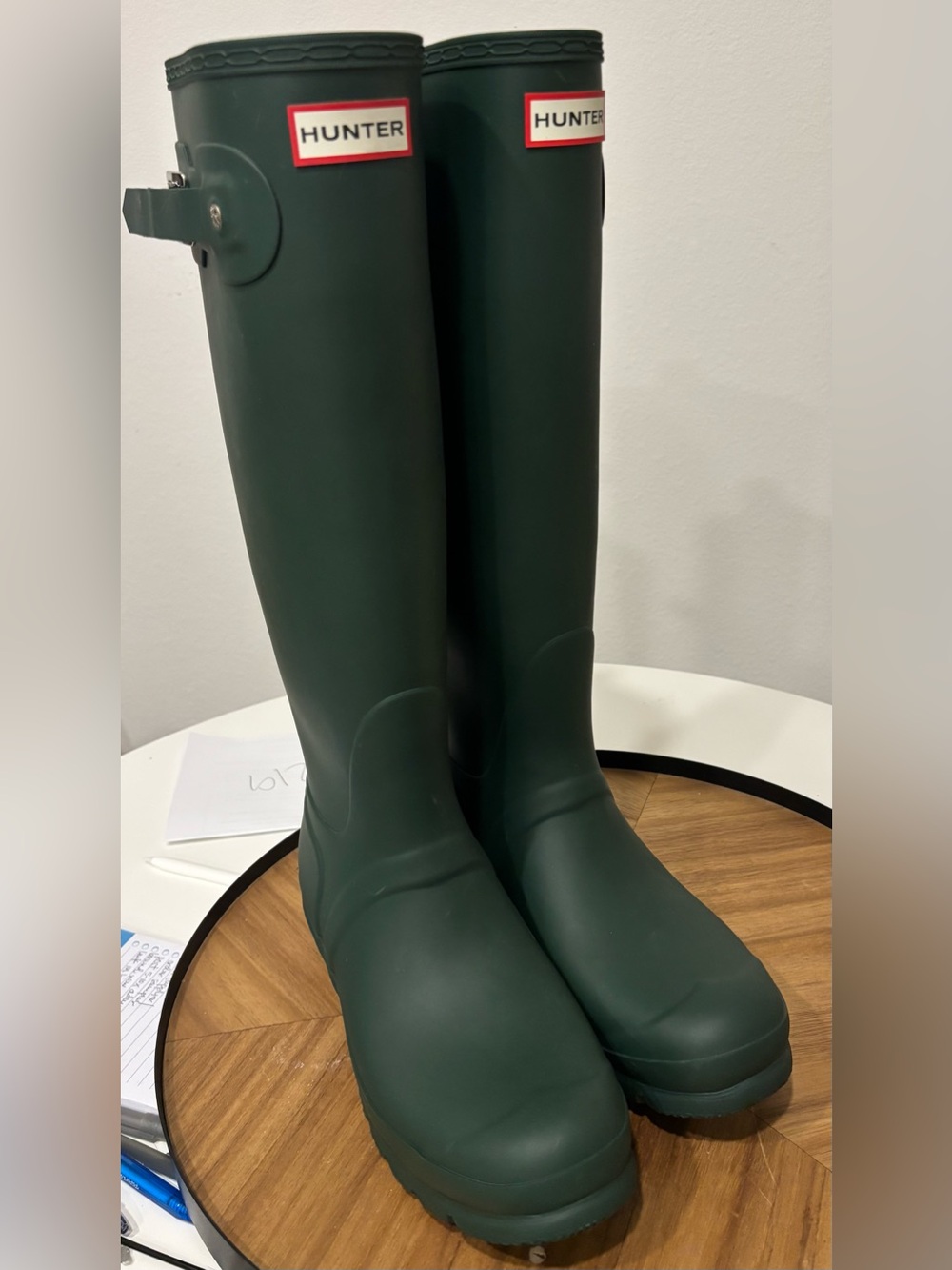 Hunter Original Tall Gloss Rain Boots Green